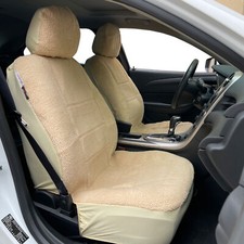 For Kia Sportage Warm Faux Sheepskin Velour Light Beige Car Seat Cover For Kia Sportage Warm Faux Sheepskin Velour Light Beige Car Seat Cover