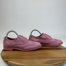 Womens Cole Haan Alisa Pink Nubuck Leather Eyelet Wingtip Oxfords Size 7.5 B GUC