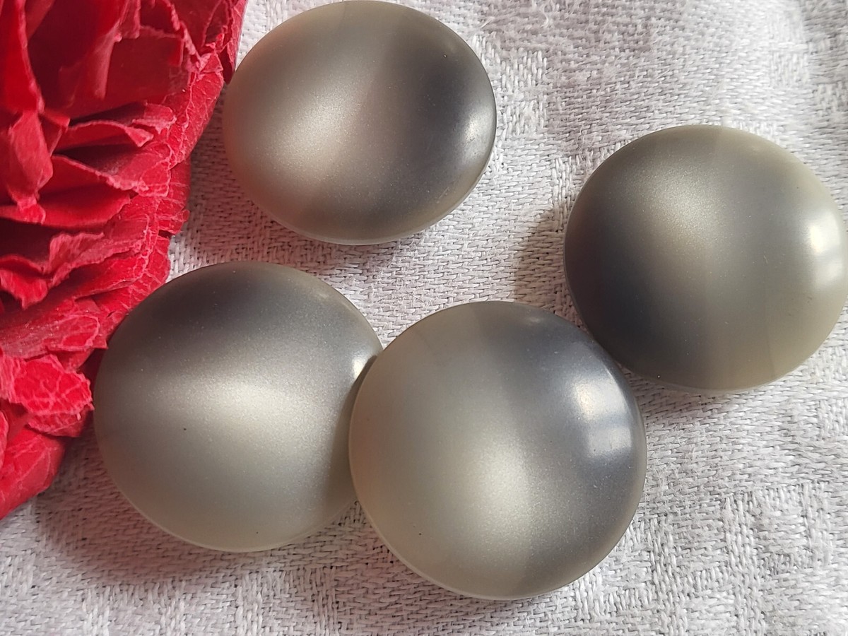 Lot De 9 Boutons Vintage Bombés Gris Effet Corne - Diamètre 22mm - Occasion France