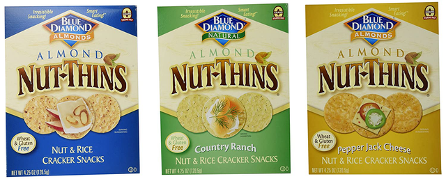 Blue Diamond Wheat Gluten Free Nut Rice Crackers 3 Flavor ...