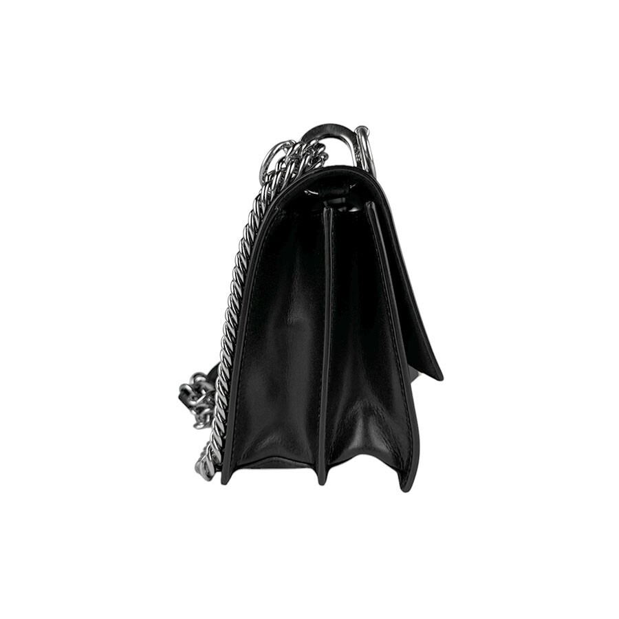 FENDI Kan I Small Black Leather Chain Shoulder and Crossbody