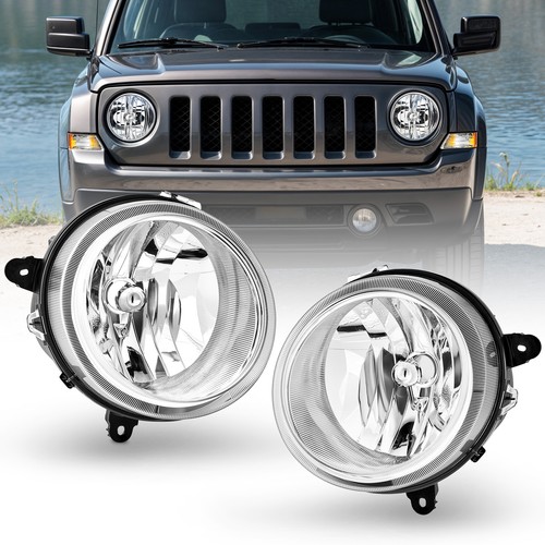 2007-2017 Jeep Patriot Replacement Halogen Headlights Chrome Housing Left+Right