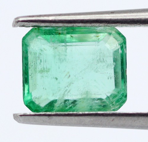 Piedra preciosa esmeralda verde natural de 1,05 quilates octágono suelto certificado por Zambia sin tratar - Imagen 7 de 11