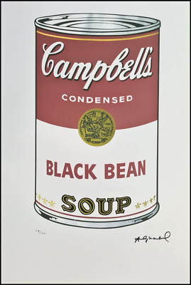 ANDY WARHOL * Campbells Black Bean Soup * signed lithograph * limited # 24/100