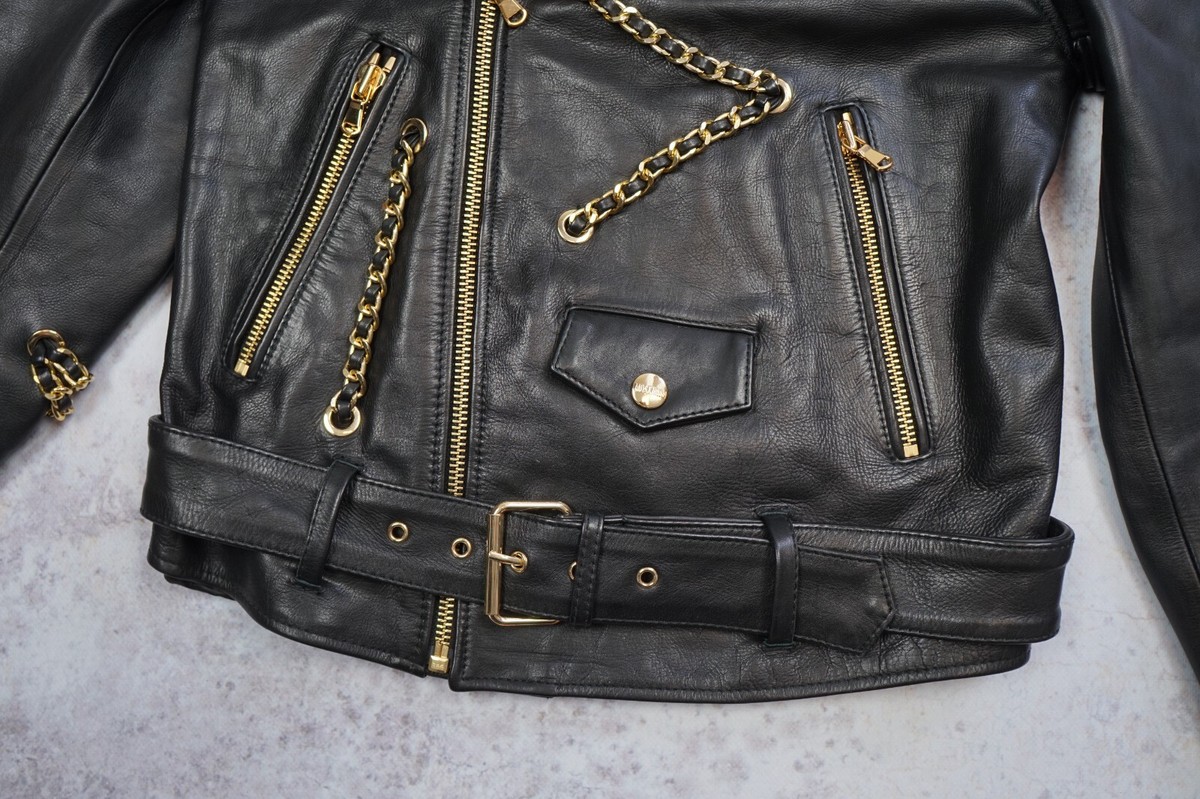 Moschino H&M Exclusive Bloggers Mens Black Leather Chains