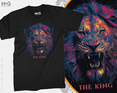 Löwe Kunst Der König T-Shirt Alpha Krieger Tier Afrika Print Gym Training Herren Top