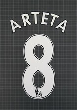 ARTETA #8 2007-2013 Player Size Premier League White Nameset Lextra