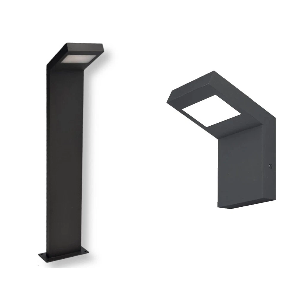 Set di 2 applique LED per esterni e interni: illuminazione da parete nera, lampada da esterno, parete di casa 5 W IP65 bianco caldo 3000 K | Leroy Merlin