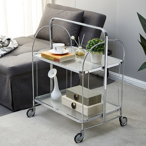 Bar Rolling Dining Car Trolley Cart Serving Cart Folding Home Cart Storage Glass - Picture 9 of 12