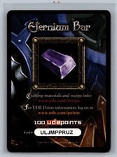 World of Warcraft TCG 2008 Eternium Bar 100 puntos UDE WOW código caducado