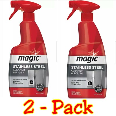 2 Pack Magic Stainless Steel Cleaner Polish 24 Oz New
