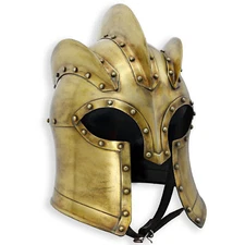 King's Guard Armor Helmet | Steel Replica, Leather Inliner & Brass Buckle