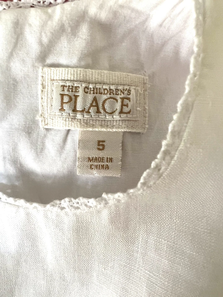 Children’s Place Linen Gingham Brown and White Dress with built in slip, 5 - Image 4 of 4