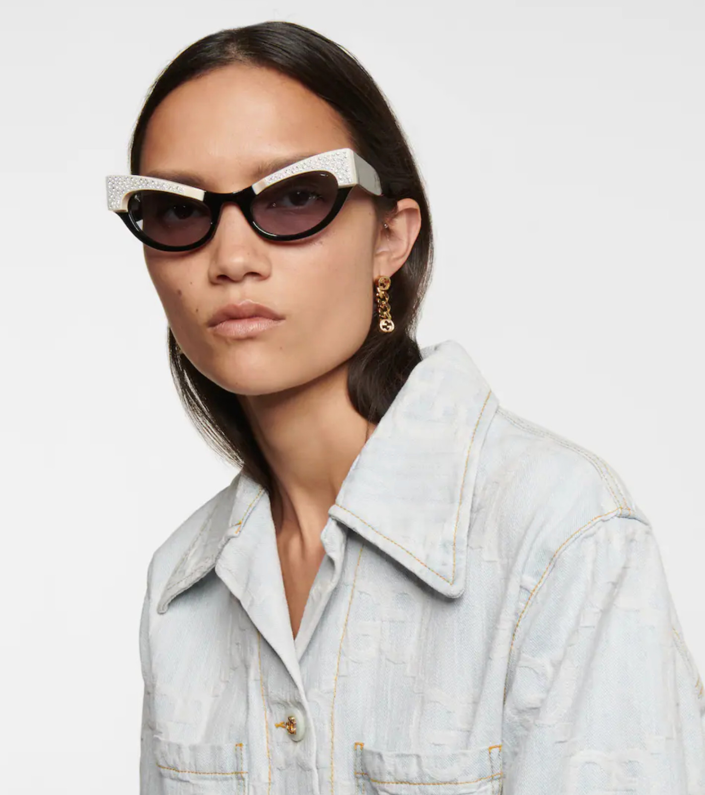 GUCCI Crystalembellished cateye sunglasses Gem