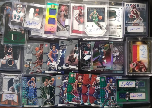 NFL 20 Card Lot! 10 Auto/Patch + 10 RC, Numbered, Refractors, Prizms! ALL CASED! - Afbeelding 1 van 10