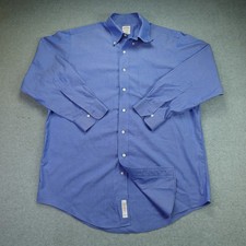 Brooks Brothers Shirt Mens 16-32 Blue Regular Fit Dress The Original Polo