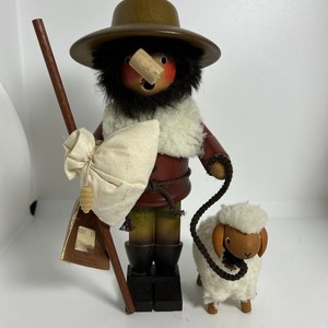 Rare Holzkunst Christian Ulbricht Erzgebirge Shepard Smoker Vintage Unused Tag