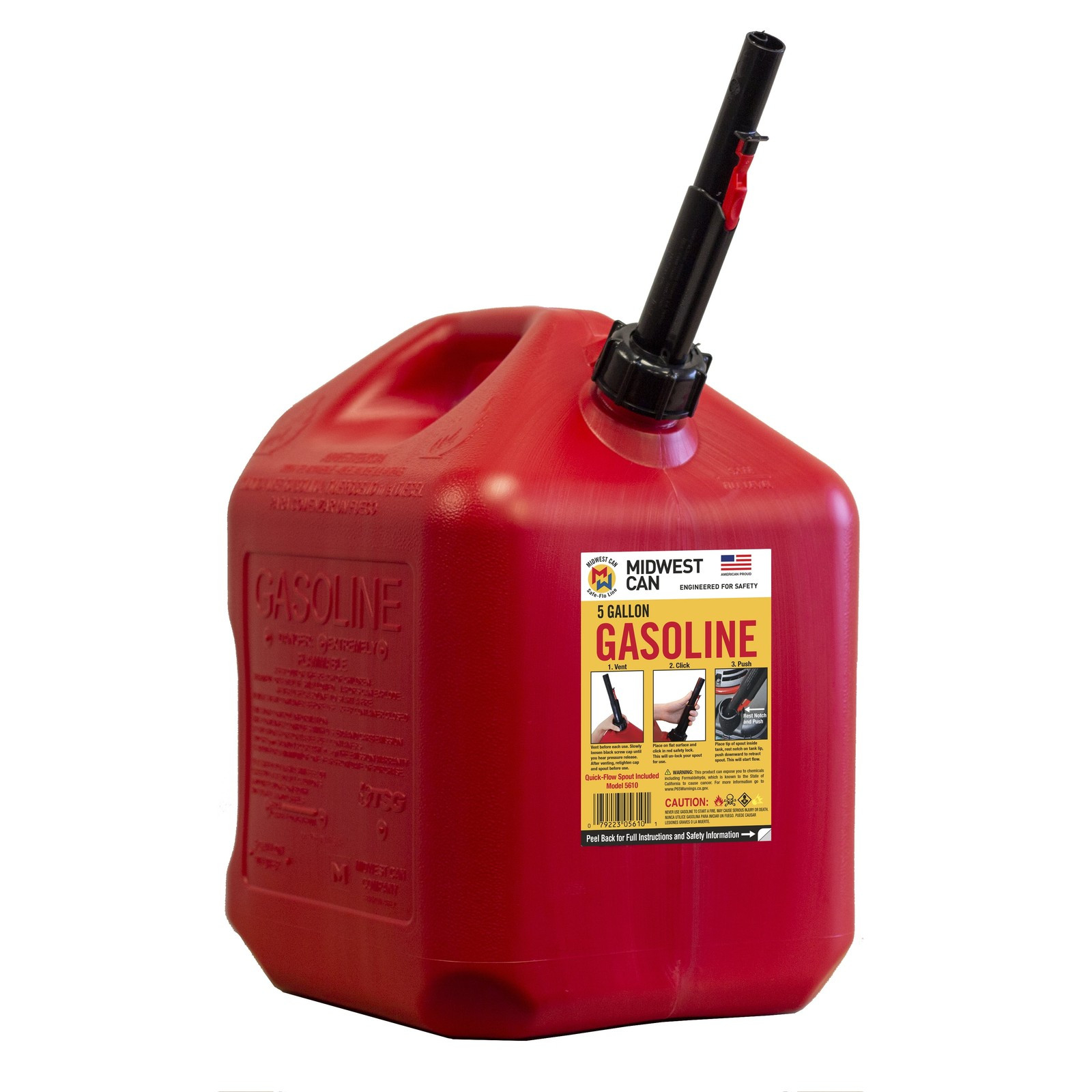 Company, 5 Gallon Capacity Gas Can with Flame Mitigation Device, Red