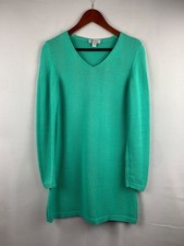 D&Co. Womens XXS Seafoam Knit Sweater Dress 60% Cotton & 40% Acrylic V-Neck Lo