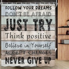 Positive Shower Curtain, Inspirational Quotes Shower Curtain Motivational Tee...