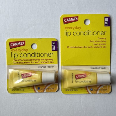 Carmex Lip Conditioner Orange Flavor Moisturizer .20oz Discontinued NOS LOT OF 2