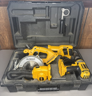 #ad DeWalt DW4PAK 2 Drill Circular Saw amp; Reciprocating Light 18V Combo Kit W Case $125.00