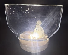 VTG Orrefors Crystal Vase Sweden Wish Upon a Star  signed Edvin Ohrstrom 3D READ