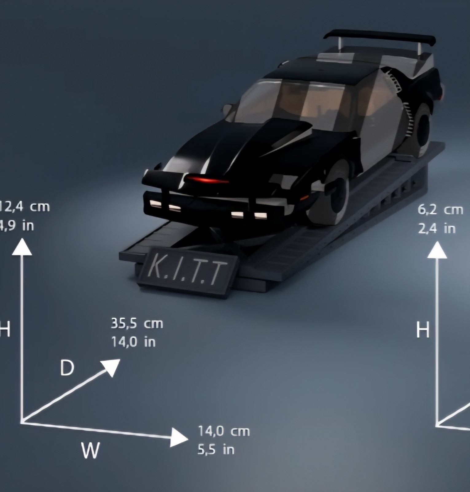 Knight Rider Super Pursuit K.I.T.T 1/18 Custom 3d Model Kit 14" Gi Joe Size