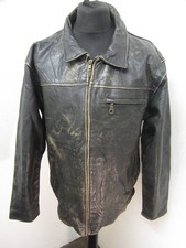 VINTAGE LEATHER MOTORCYCLE HIGHWAYMAN JACKET SIZE XL, ACE PATINA