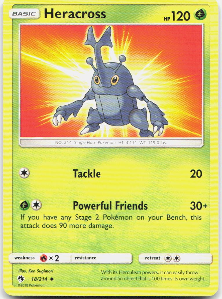 Heracross 18/214 Uncommon Lost Thunder Pokemon LP