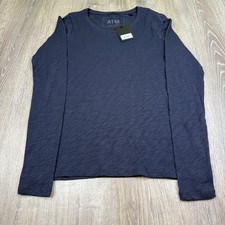 NWT ATM Anthony Thomas Melillo Womens Blue Midnight Long-Sleeve T-Shirt Size S