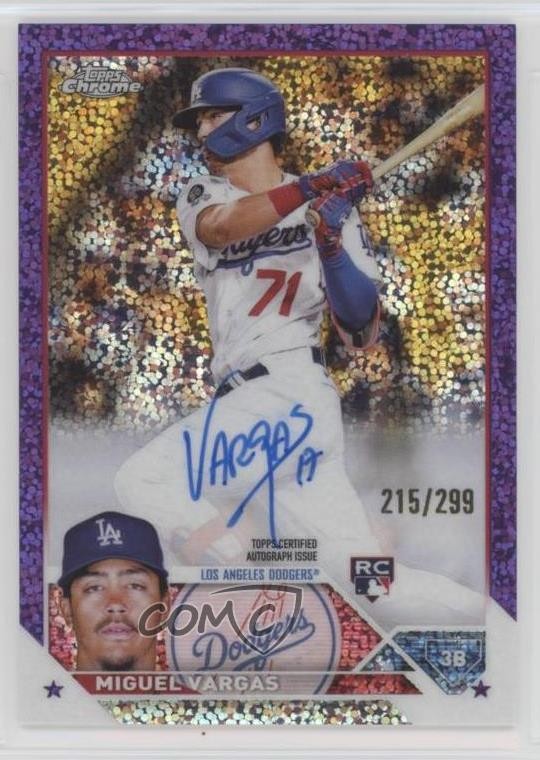 2023 Topps Chrome Rookie Purple Speckle Refractor /299 Miguel Vargas Auto RC