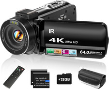 4K Video Camera Camcorder UHD 64MP Vlogging Camera for Youtube 18X Digital Zoom