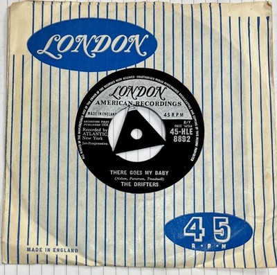 THE DRIFTERS  THERE GOES MY BABY 1958 RARE UK LONDON TRI-CENTRE 7  HLE-8892 VG+