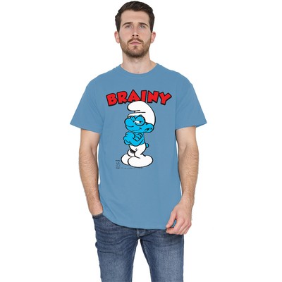Schlümpfe Brainy T-Shirt S-3XL, Carolina Blau