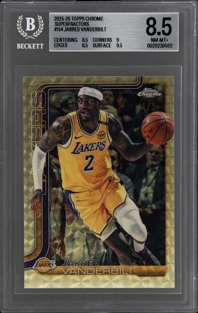 2025-26 Topps Chrome Jarred Vanderbilt 1/1 Superfractor #154 One Of One BGS 8.5