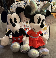 Disney 100 Mickey Mouse  Minnie Mouse Plush Dolls Set - Mickey Mouse Minnie