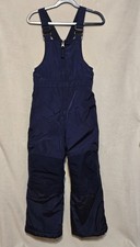 Lands End Kids Size 6 Ski Snow Winter Bibs Insulated Iron Knee Iron Seat Navy