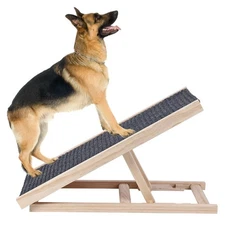 110 lbs Pet Cat Dog Stair Ramp Adjustable Wooden Ramp Steps for Bed Car