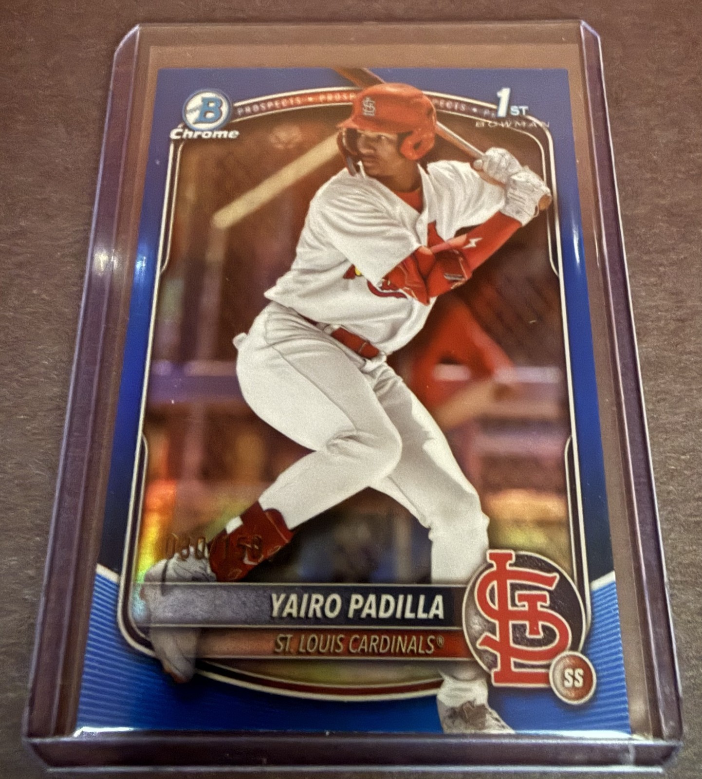 2025 Bowman Chrome Yairo Padilla 1st Bowman Blue Geometric Refractor /150