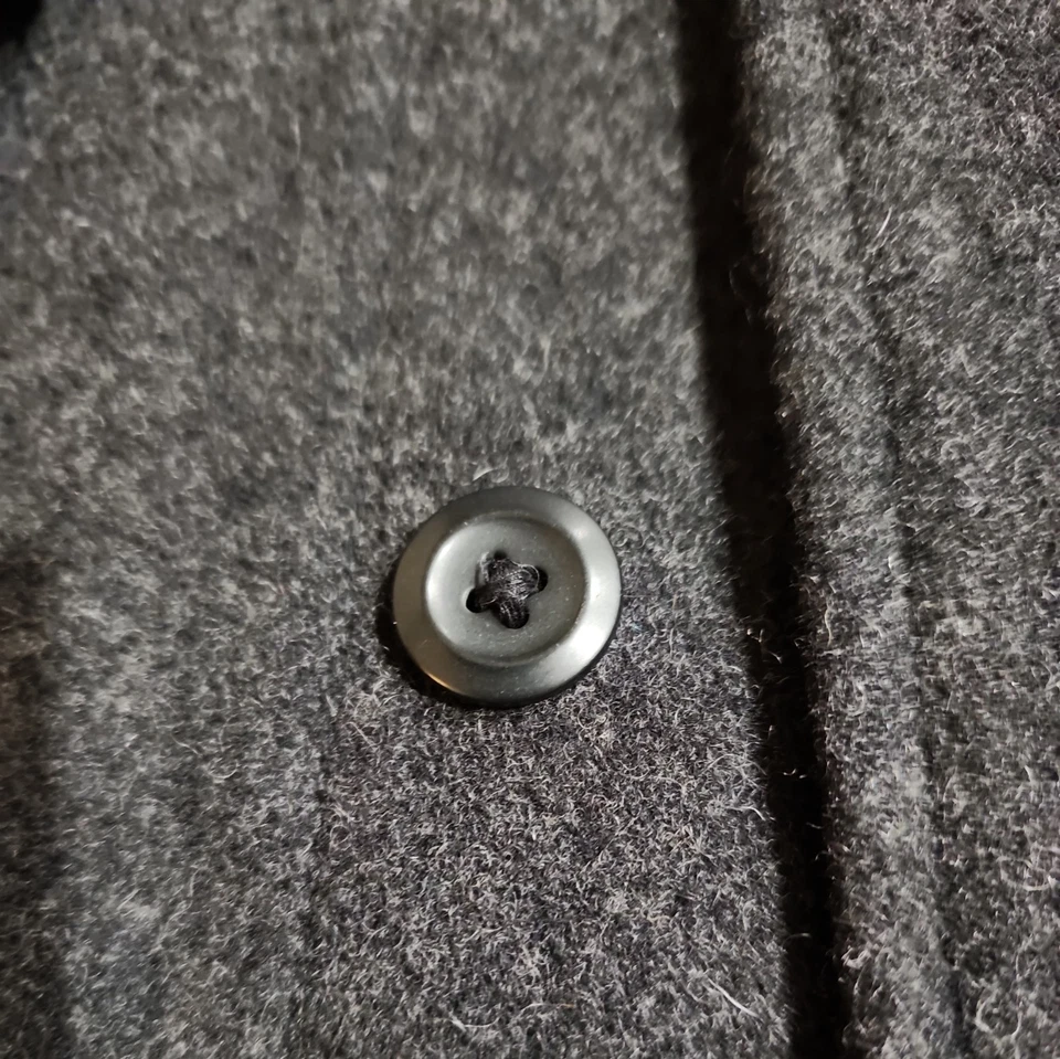 Old Navy Mens Pea Coat Sz M Black Wool Single Breasted Wool Overcoat - Image 2 of 4