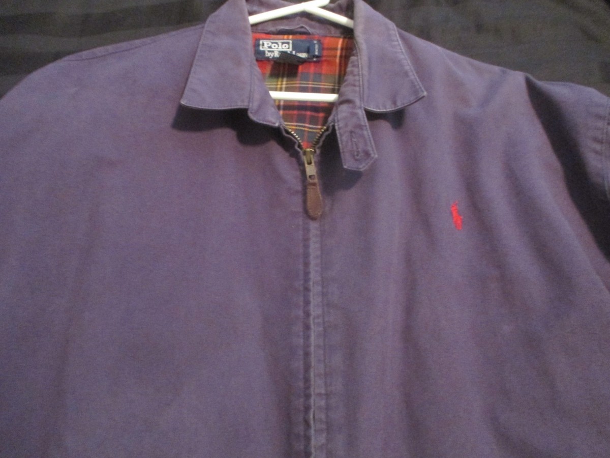 VINTAGE POLO RALPH LAUREN BI-SWING MENS HARRINGTON JACKET PURPLE+ 