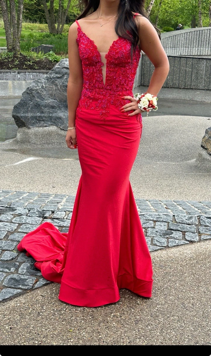 knee length dresses for ladies Kata Red Lace Maxi Dress main image 0