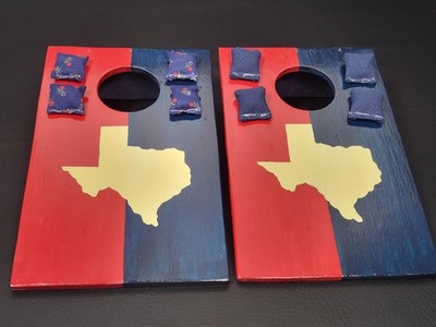 Texas State TABLETOP Cornhole Boards Bean Bag Toss Game Set Mini 11''x7''x2.5''
