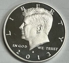 2013-S Kennedy Half Dollar. Silver Proof. 90% Silver. Free Shipping!