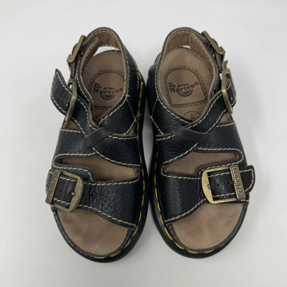 Sandalias de plataforma gruesas vintage Dr Doc Martens años 90 Y2k cuero marrón talla 4 Foto 3 de 4