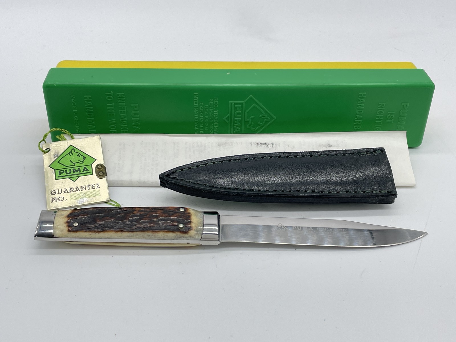1981 PUMA Germany 3573 Genuine Stag Boot Knife w/ OMP Box & Sheath