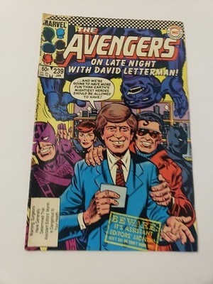 Marvel The AVENGERS #239 1983 Late Night DAVID LETTERMAN Hawkeye Beast