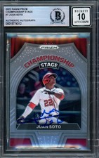 Juan Soto Signed 2022 Panini Prizm Championship Stage Card CS-7 Sig 10 Beckett
