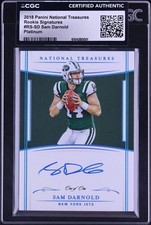 2018 Panini National Treasure Sam Darnold Platinum Signature Auto RC Rookie 1/1